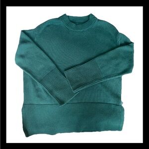 Gap Sweater Top Women’s Small Green Oversized 100% Cotton Long Sleeve Pullover